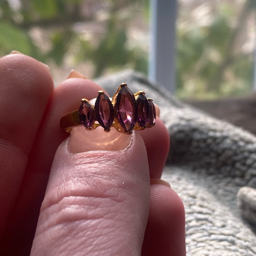 Purple Multi-Gem Statement Ring - image 2